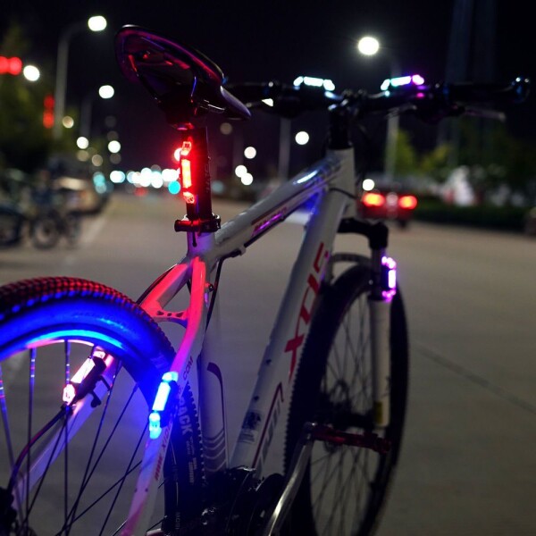 Kit Luces Led Delantera Y Trasera Bicicleta Recargable Usb Variante Color Negro