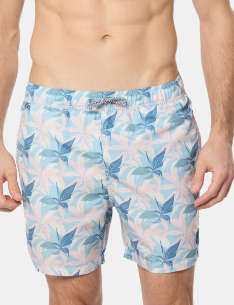 SHORT DE BAÑO ESTAMPADO Celeste