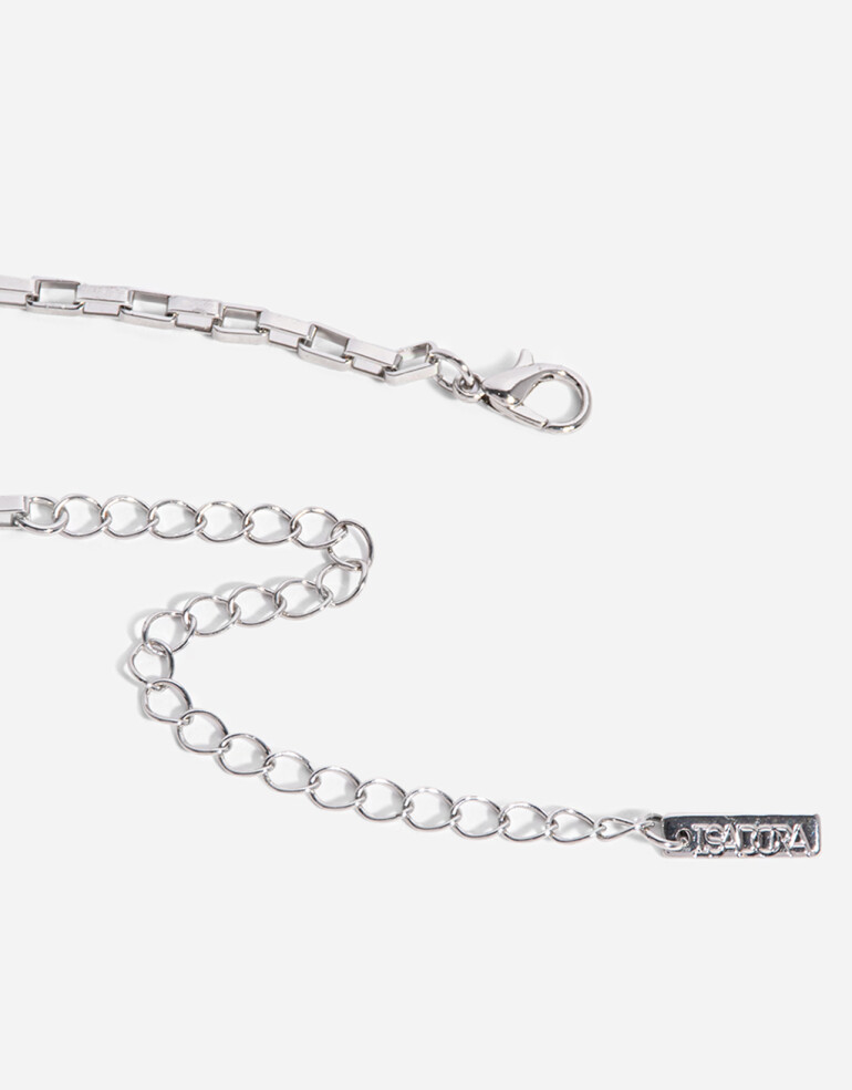 Collares Cortos Metal Collar Corto Metal Eslabón Delicado - Plateado