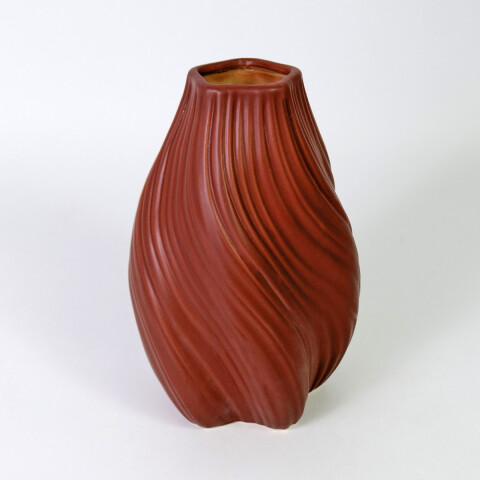 FLORERO CERAMICA MARRON 17X17X25CM Unica