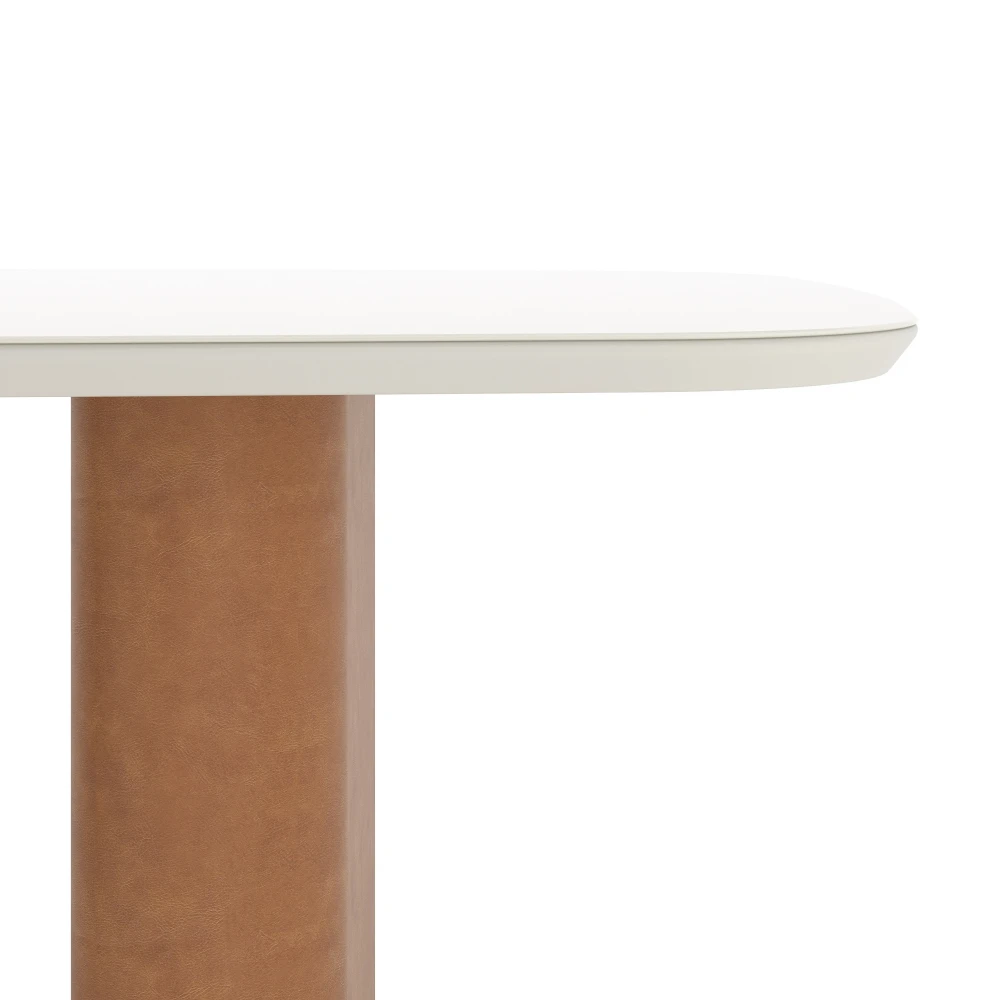 Mesa De Comedor Lintz - 184 - Linea Mónaco Blanco/Marrón