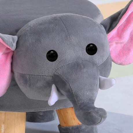 Puff Banqueta Banco De Tela Animales Patas De Madera Elefante