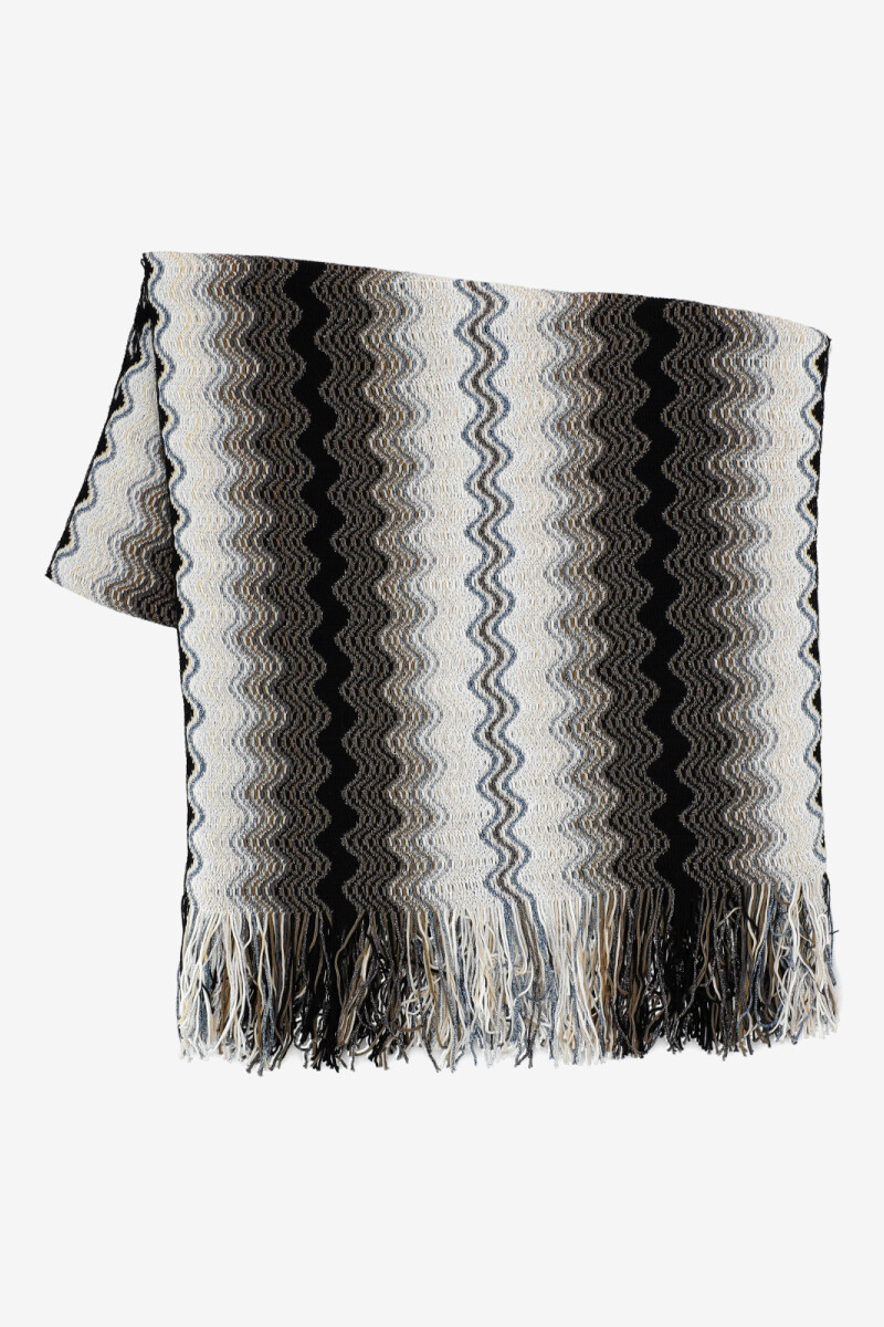 PONCHO CON FLECOS Negro