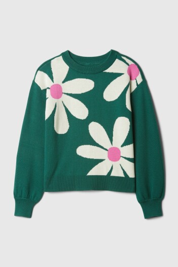 Buzo Intarsia Niña Flowers