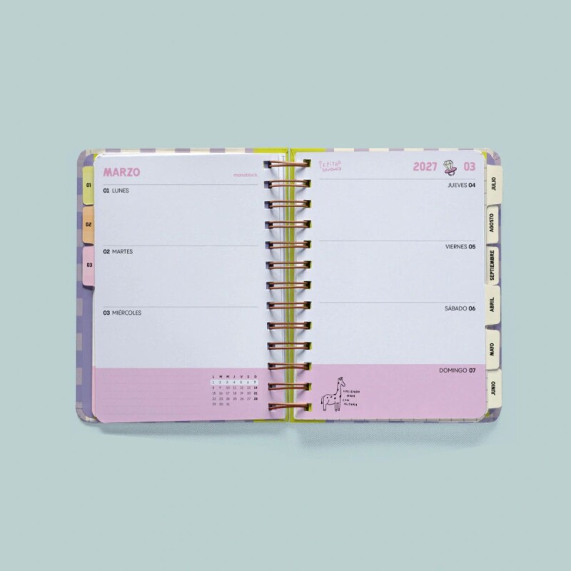 Agenda 2027 Semanal Pocket Plus Anillada Pepita Sandwich- TERNURA RADICAL Agenda 2027 Semanal Pocket Plus Anillada Pepita Sandwich- Ternura Radical