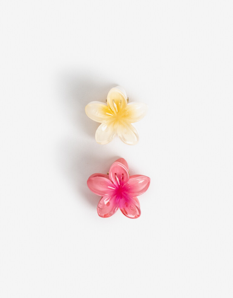 Broches Sets Flores Set De Broches Flor Hawaiana - Combinacion Multicolor