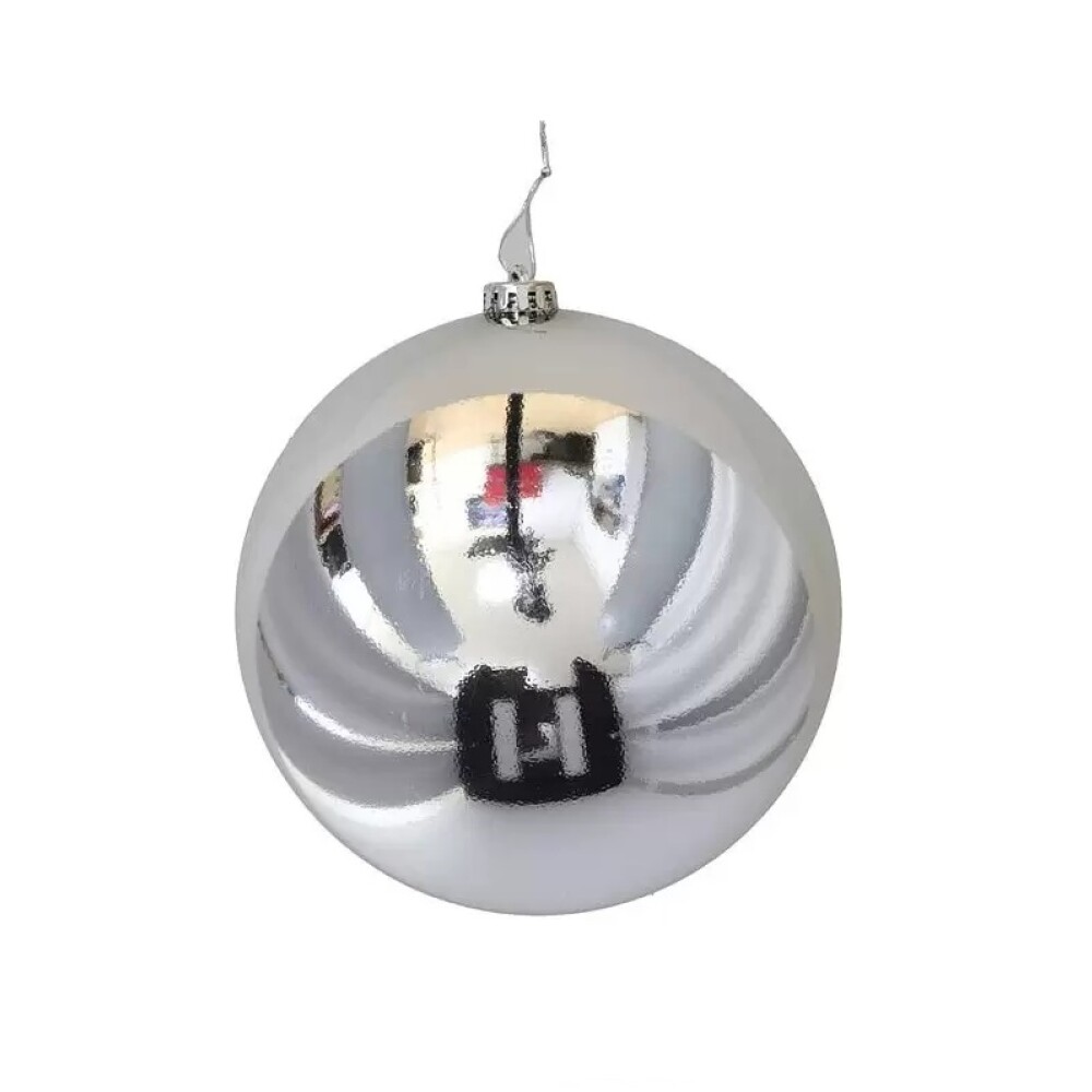 Esfera de Navidad Plateada con Brillo – 20 cm GE BOLA DE NAVIDAD BRILLO PLATA 20CM