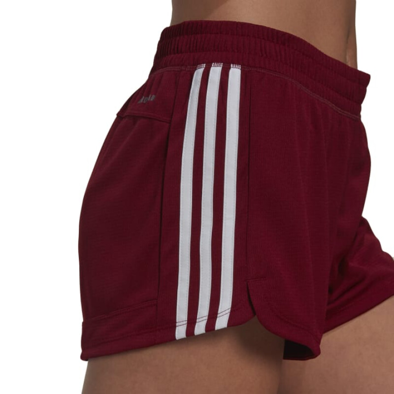 Short Adidas Pacer 3 Stripes de Mujer - HM3887 Bordo