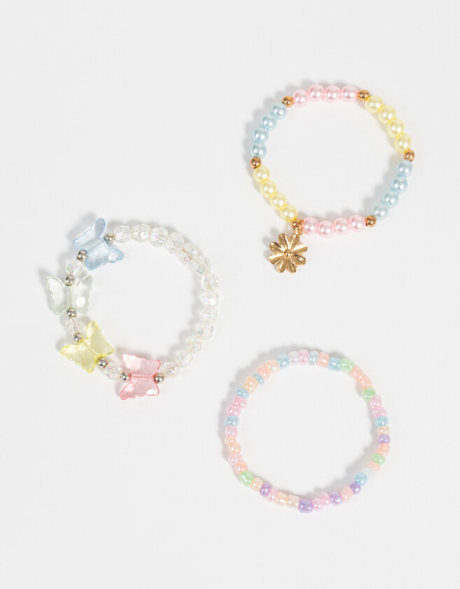 Pulseras Infantiles No sustentable Set De Pulseras Kids Butterfly - Combinacion Tricolor