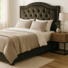 Respaldo Curvo De Sommier Ltc De Madera Forrado En Suede Marrón Respaldo Curvo De Sommier Ltc De Madera Forrado En Suede Marrón