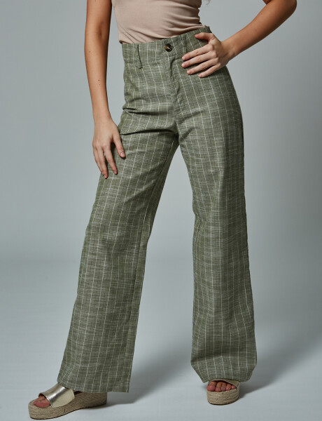 Pantalon lino oliva