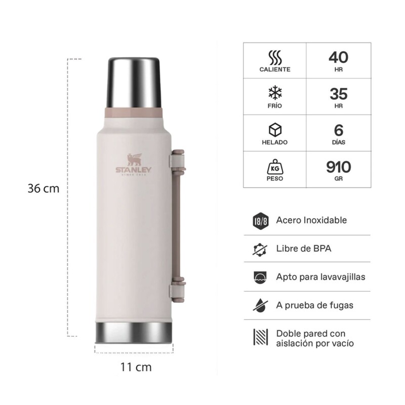 Termo Stanley Ultra 1,4 L Con Tapón Cebador Para Bebidas Frías Y Calientes Rosado