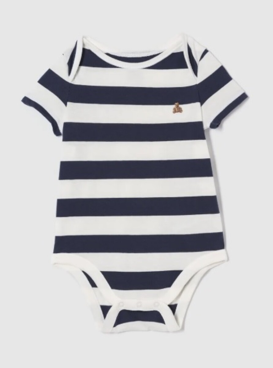 Body A Rayas Bebé - White Navy Stripe 