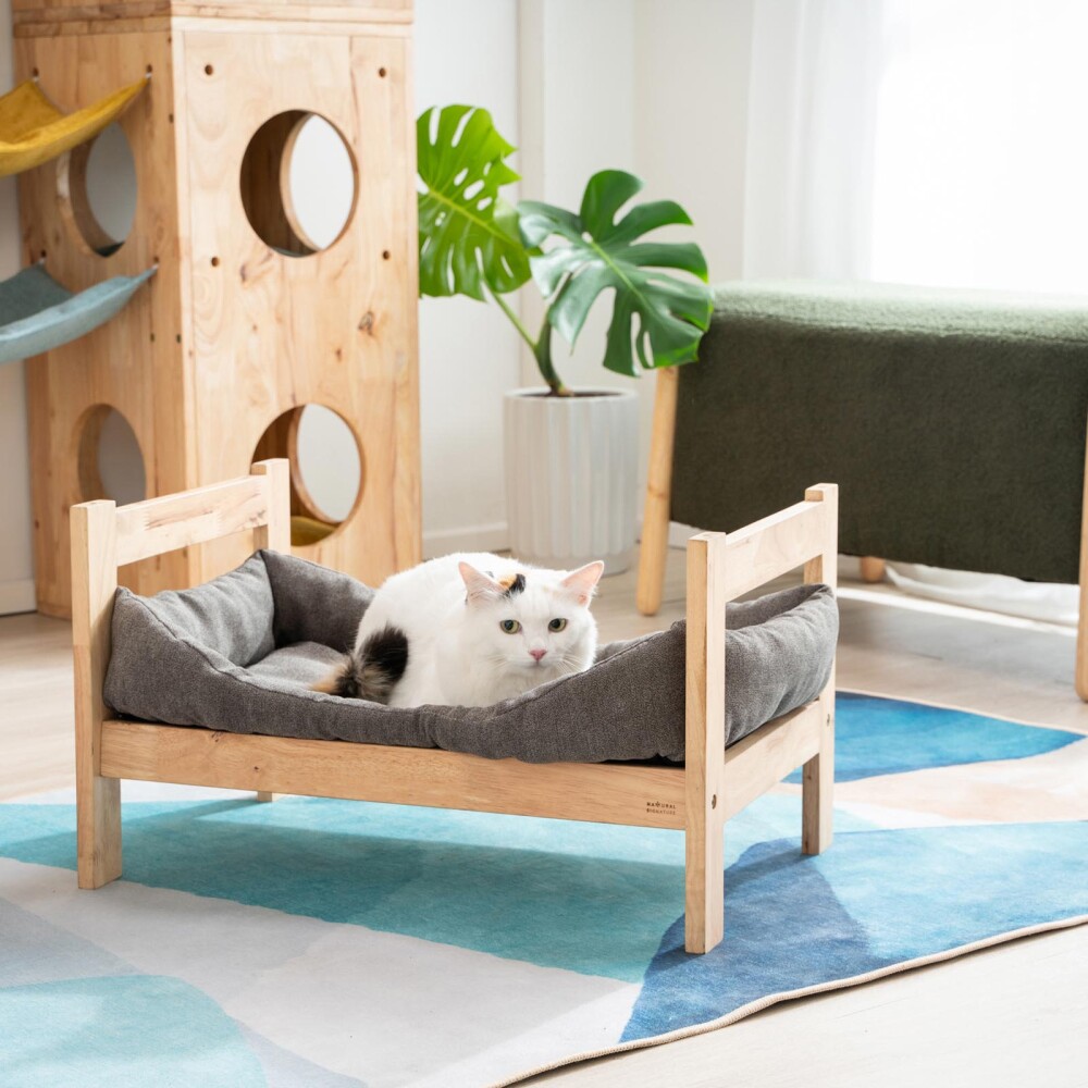 CAMA DE GATO MADERA NATURAL-BEIGE AURORA