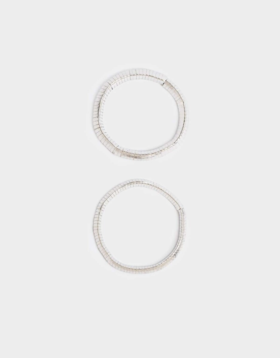 Pulsera Elastica Sets De Metal - Plateado 