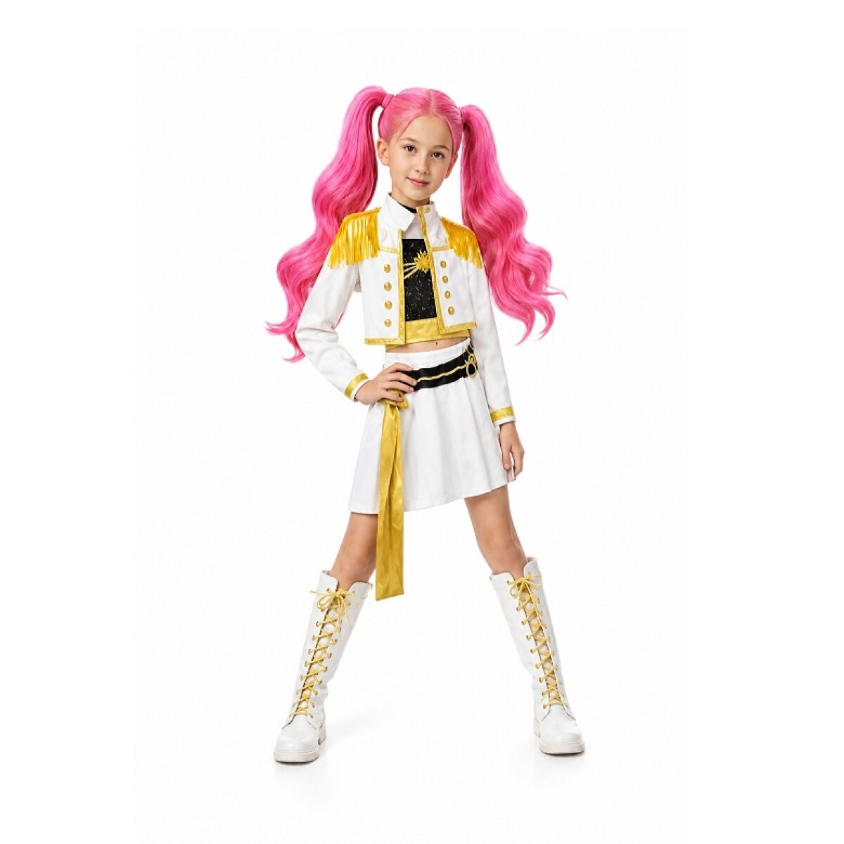 Disfraz Guerreras K-pop Golden 4 Varios Talles - BLANCO-AMARILLO 