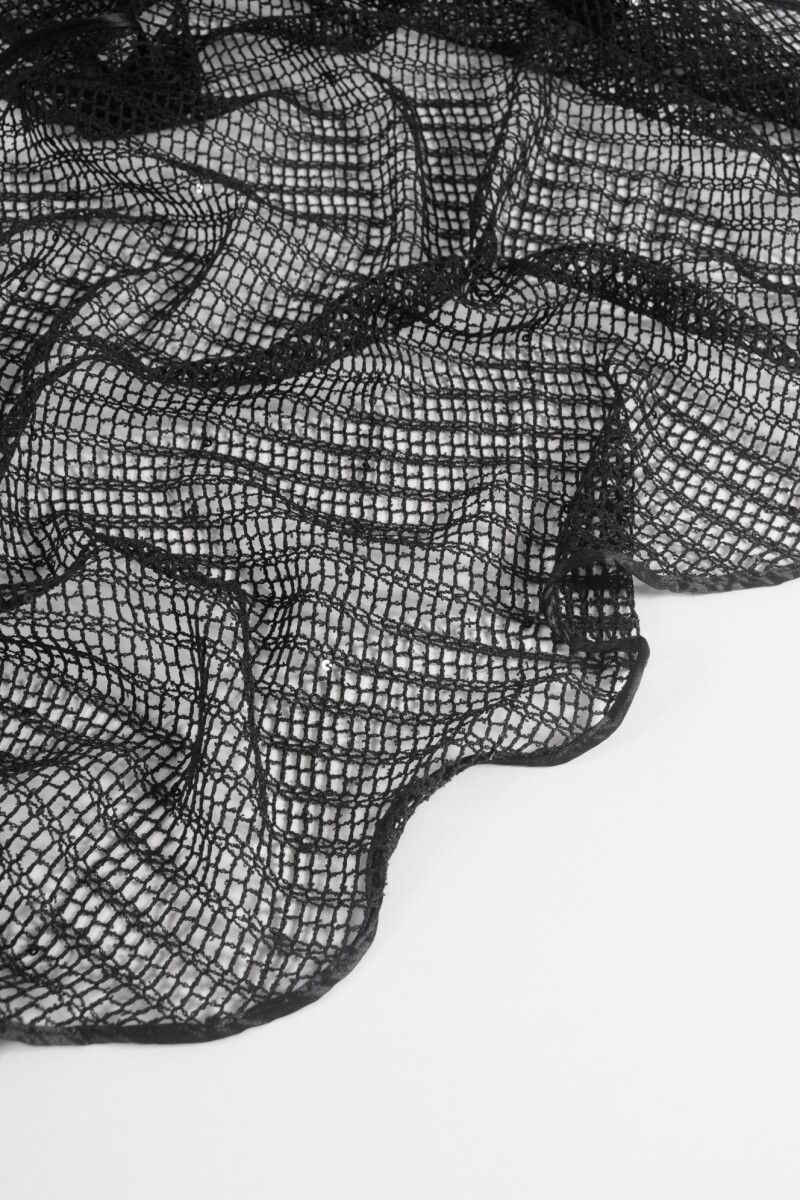 Pashmina tejida triangular negro