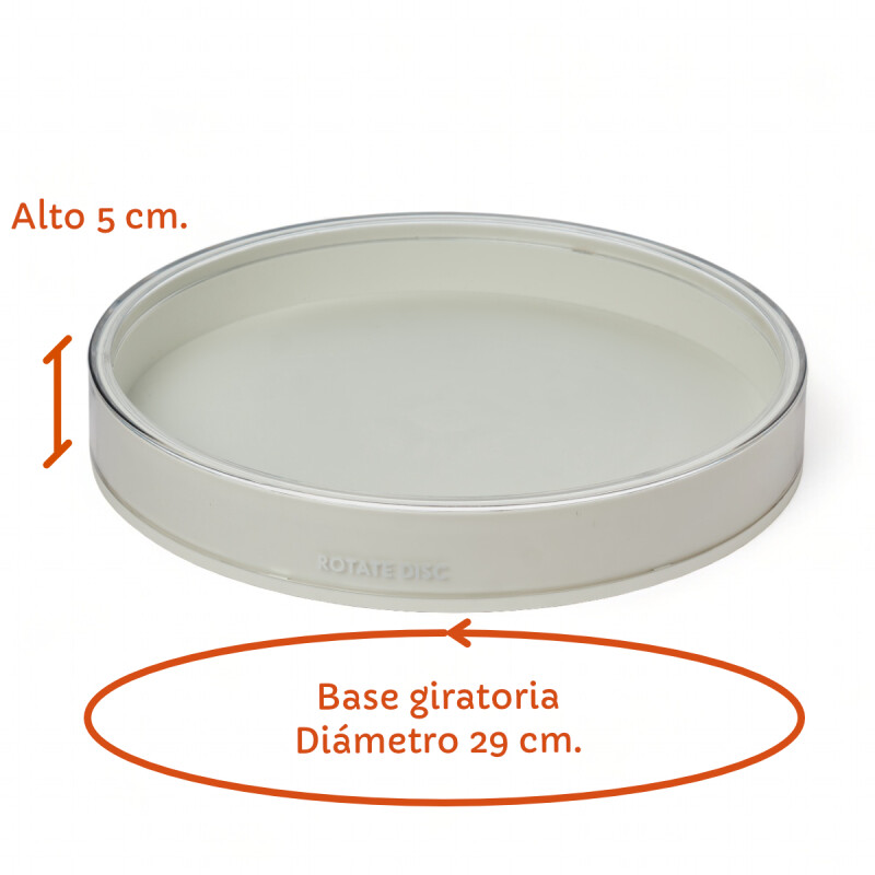 Bandeja O Plato Organizador Giratorio 29cmD 360º Antideslizantes Beige