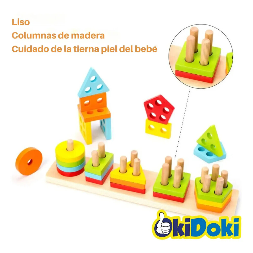 Juego de clasificación y apilamiento de madera Juego de clasificación y apilamiento de madera