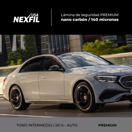 Polarizado Premium Auto. Marca Nexfil - Nanocarbón. Tono: Intermedio. 140 Micrones Polarizado Premium Auto. Marca Nexfil - Nanocarbón. Tono: Intermedio. 140 Micrones