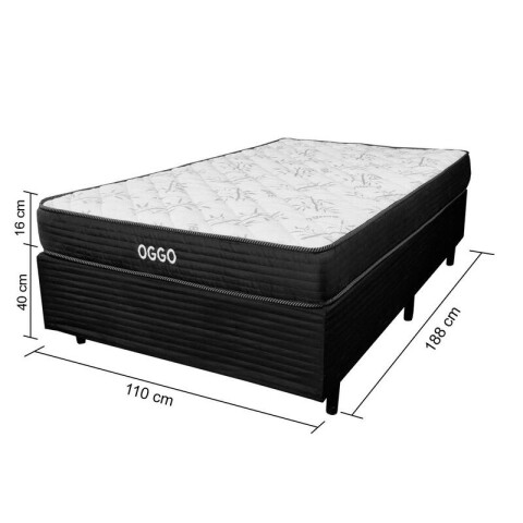 Combo de Dormitorio Sommier Super Mega de 1 Plaza y Media 1 Repisa 5 Estantes Reversible con Refuerzo Grauniert® - Blanco Combo de Dormitorio Sommier Super Mega de 1 Plaza y Media 1 Repisa 5 Estantes Reversible con Refuerzo Grauniert® - Blanco