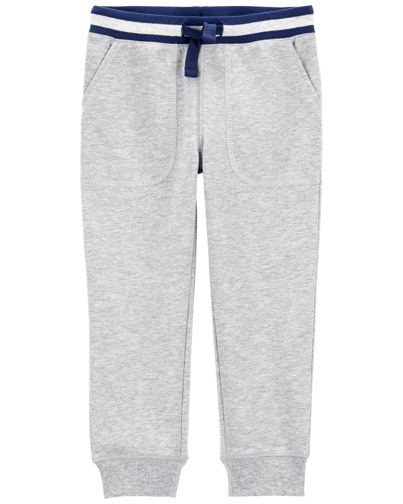 Pantalón deportivo de algodón, con cordón, gris Sin color