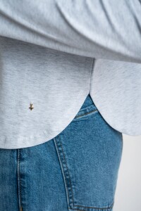 Remera Algodón Elastano Gris Melange