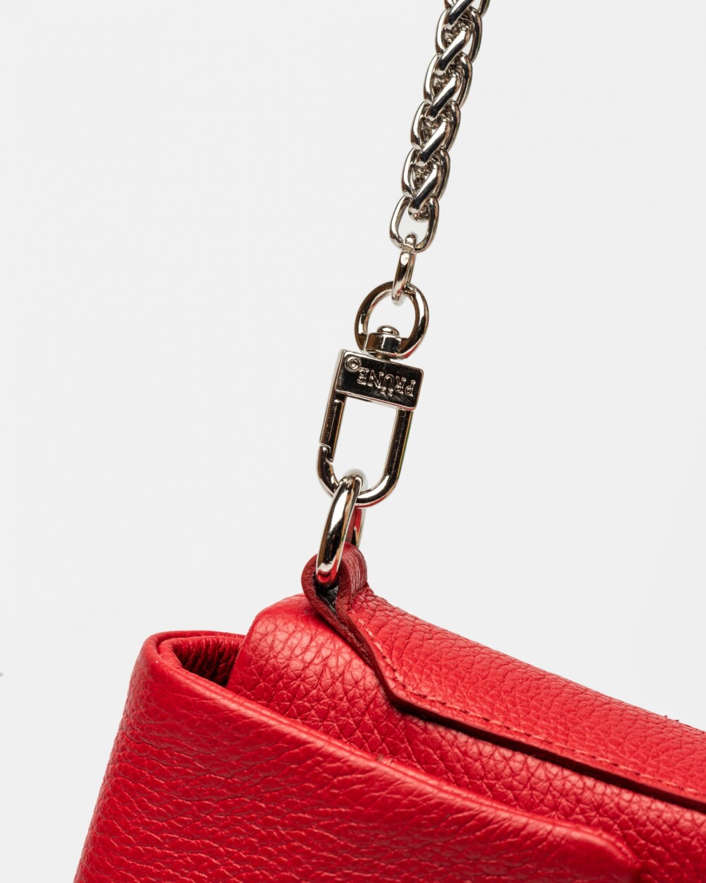 Mini Bag Bloom En Cuero Graneado Rojo