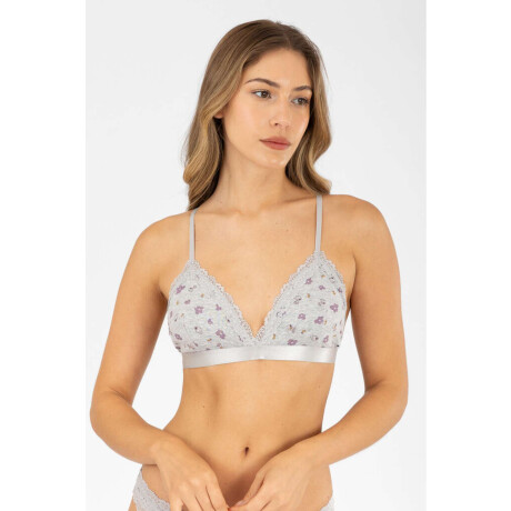 Triangulo flower stripe Gris