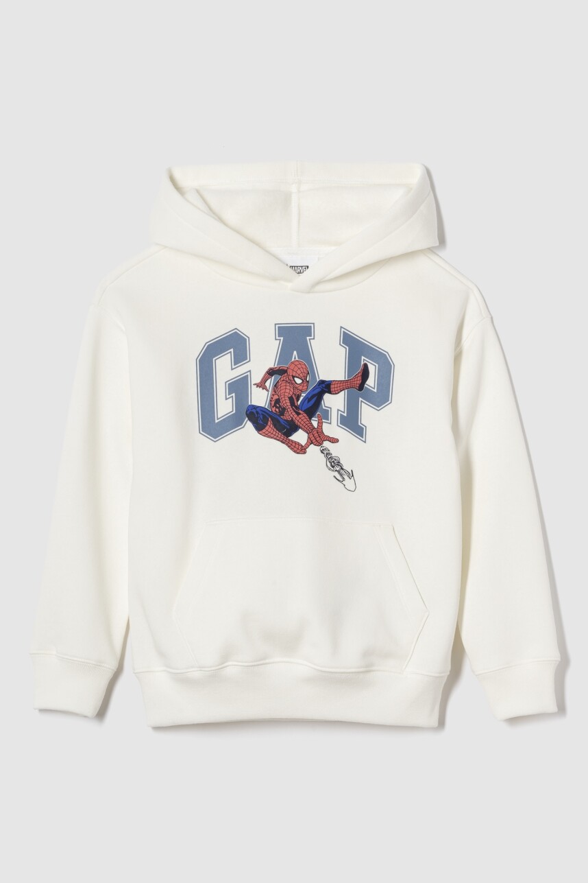 Buzo Canguro Logo Gap Spiderman Niño New Off White