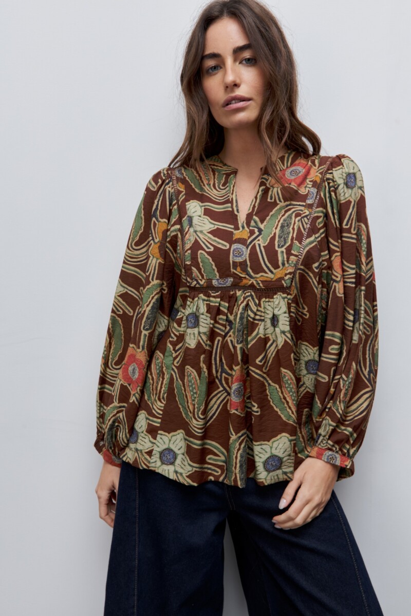 BLUSA FARA Chocolate