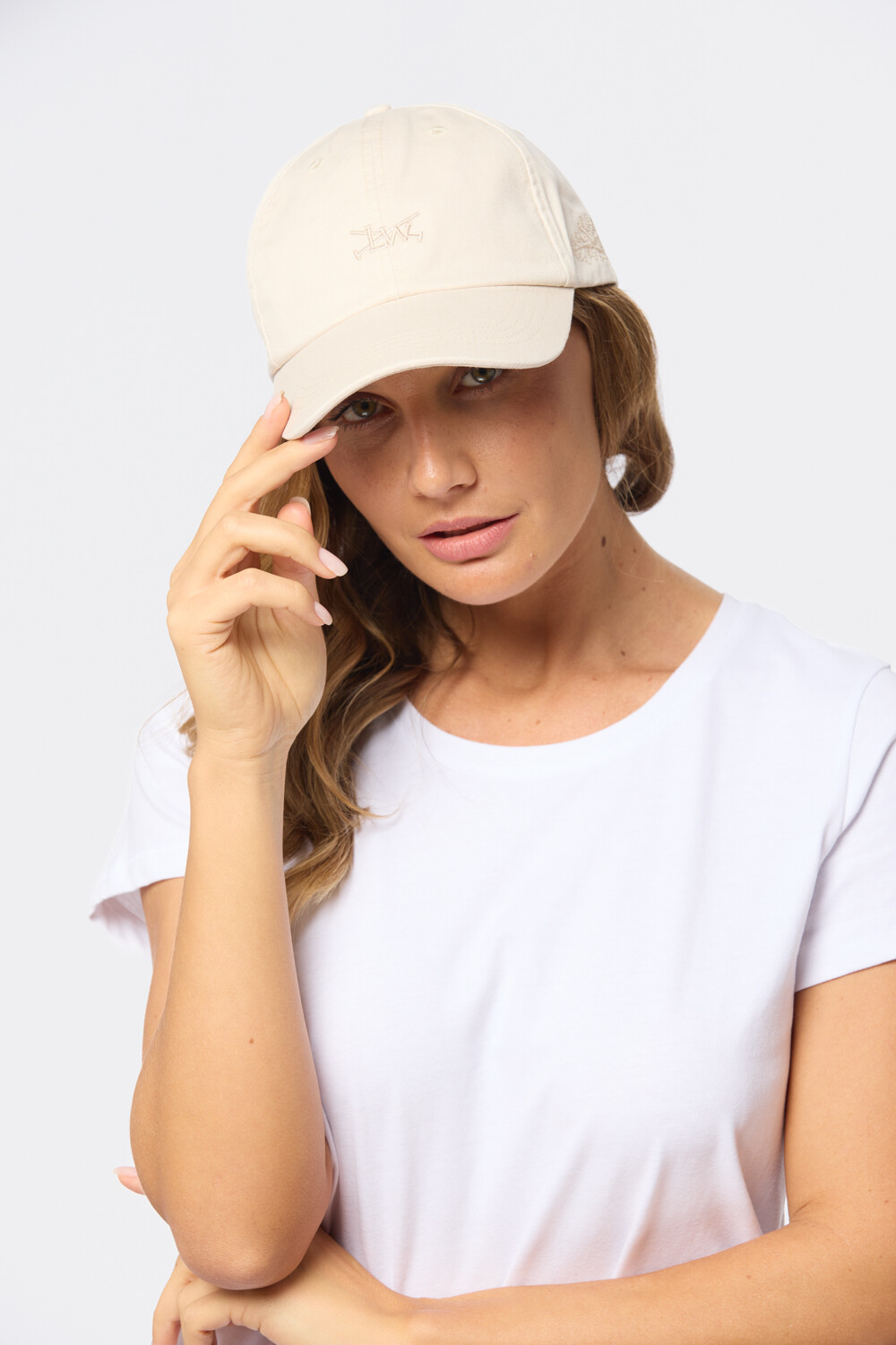 GORRO CON VISERA DE LONA Beige