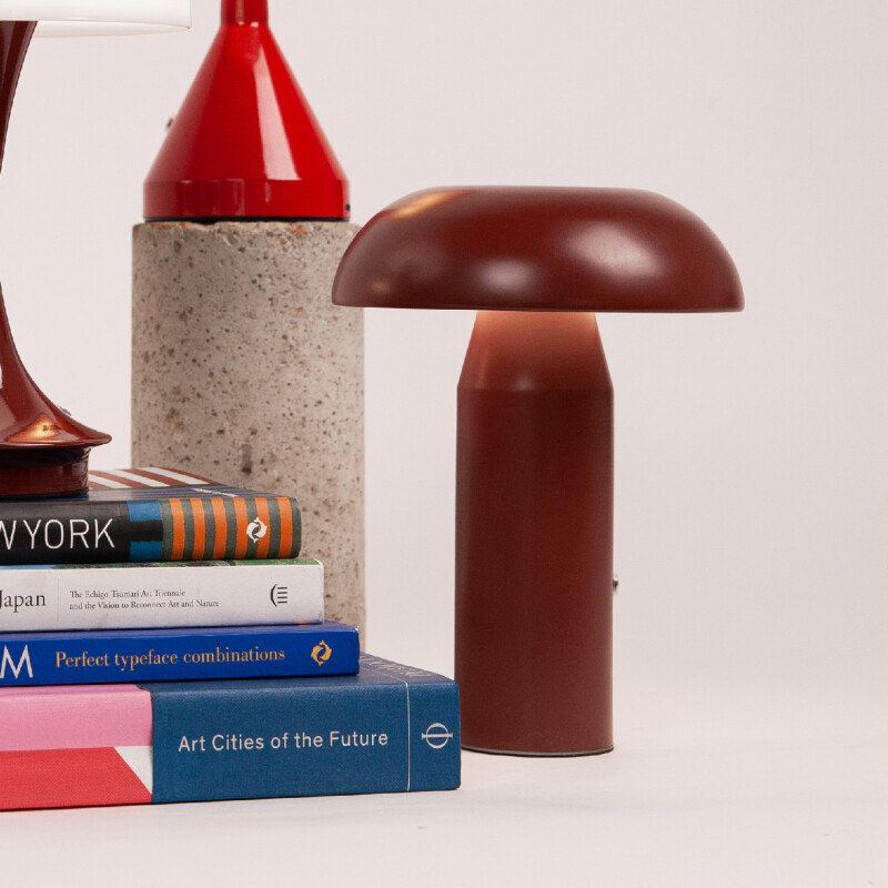 Lámpara de mesa hongo inalámbrica bordeaux Lámpara de mesa hongo inalámbrica bordeaux