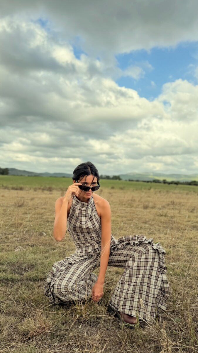 Cuadrillé Dancing Queen Pants - Azul / Beige 