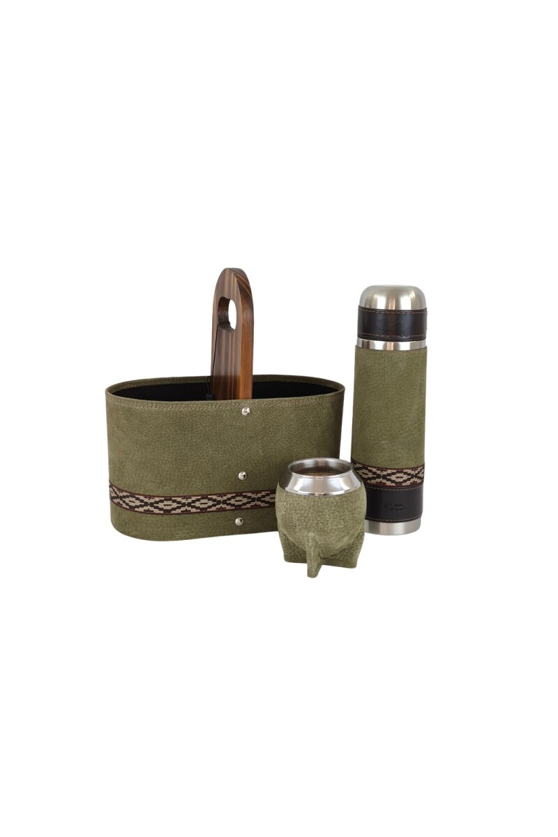 Set matero para auto en cuero Verde