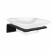 Jabonera Combinada Metal Mate Negro Para Baño Acero