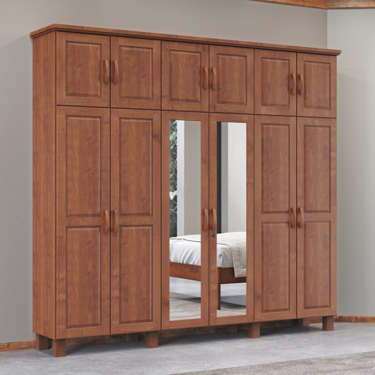 Ropero 12 Puertas Con Espejo Bronce Imbu 