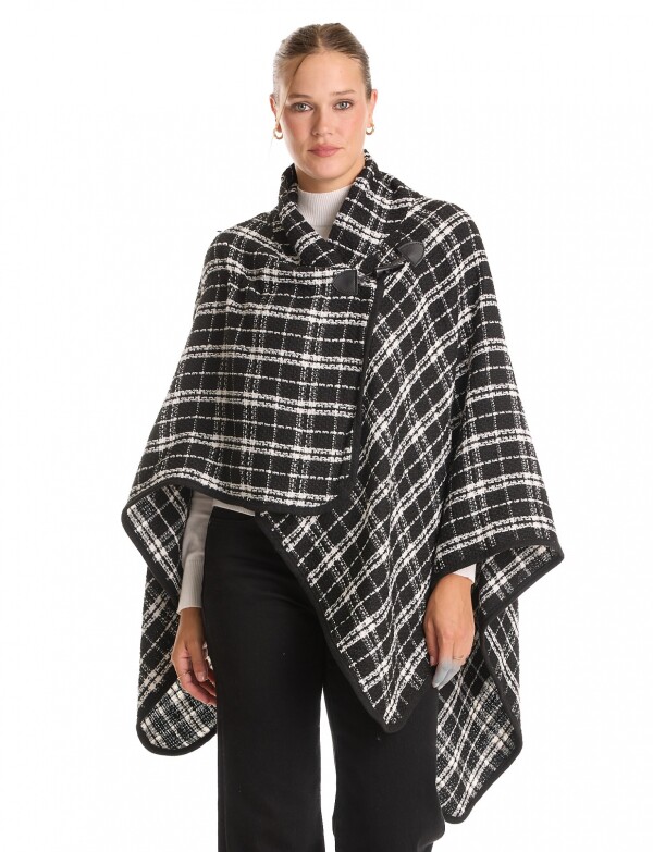 Ruana Cuadros NEGRO/BLANCO