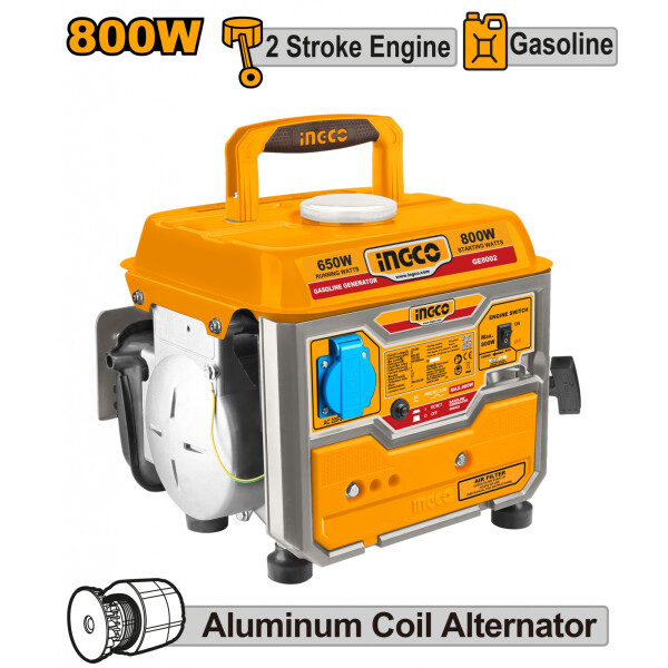 GENERADOR 800W INGCO GE8002 MOTOR 2T SALIDA CC:12V 8.3A GENERADOR 800W INGCO GE8002 MOTOR 2T SALIDA CC:12V 8.3A