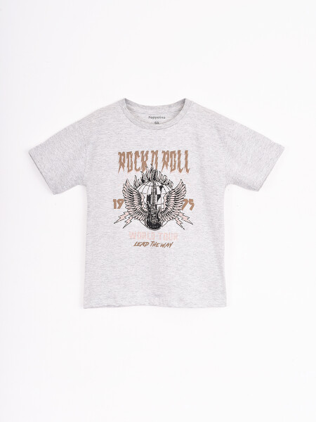 REMERA ROCK OVERSIZED GRIS MELANGE M