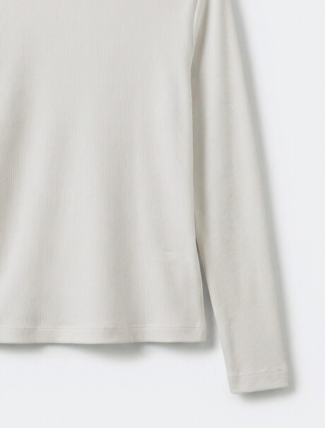 CAMISETA BÁSICA EN TELA ACANALADA BLANCO