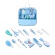 Set Higiene Bebé Cuidado Salud Kit 14 Piezas Completo Color Celeste
