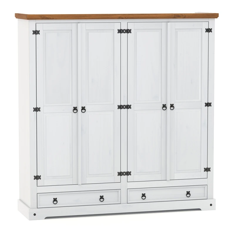 Ropero Madera 4 Puertas Blanco Linea Rustica Ropero Madera 4 Puertas Blanco Linea Rustica