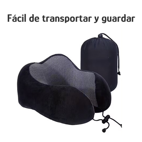 Almohadón De Viaje Viscoelástico Cervical C/Memoria Afelpado Negro