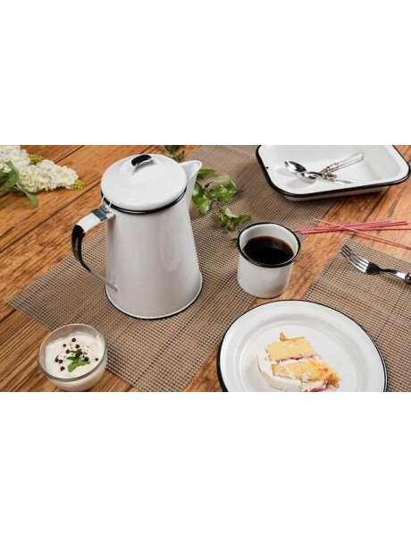 CAFETERA 600ML ACERO VITRIFICADO BLANCO B/NEGRO CINSA CAFETERA 600ML ACERO VITRIFICADO BLANCO B/NEGRO CINSA