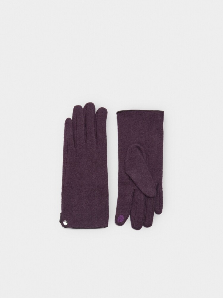 Guantes De Lana burdeos