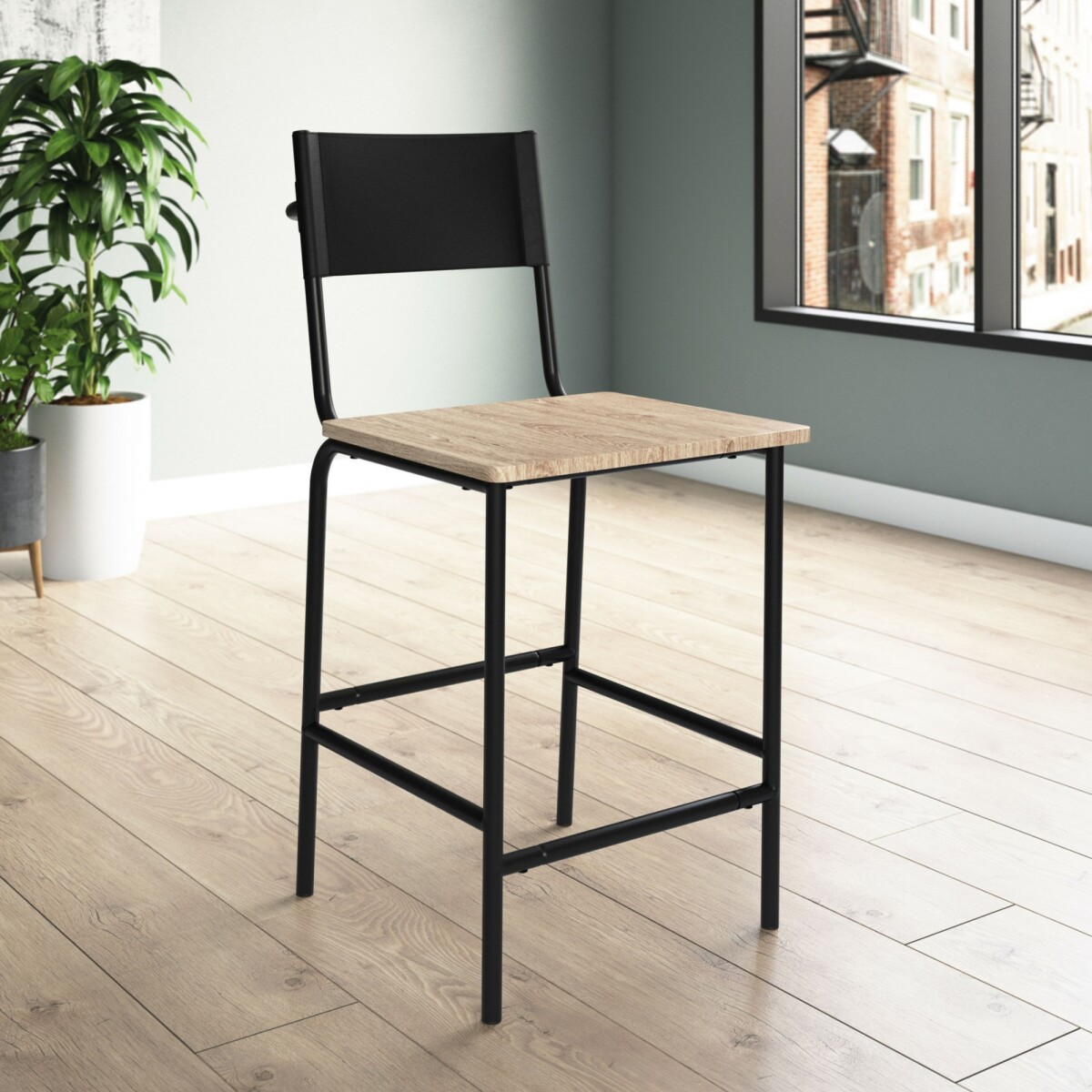 Banqueta - Sauder - Linea Boulevard Café - Negro 