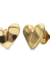 PENDIENTES DE CORAZÓN DE ALEACIÓN DE METALES BAÑADOS EN ORO 18K Pendiente