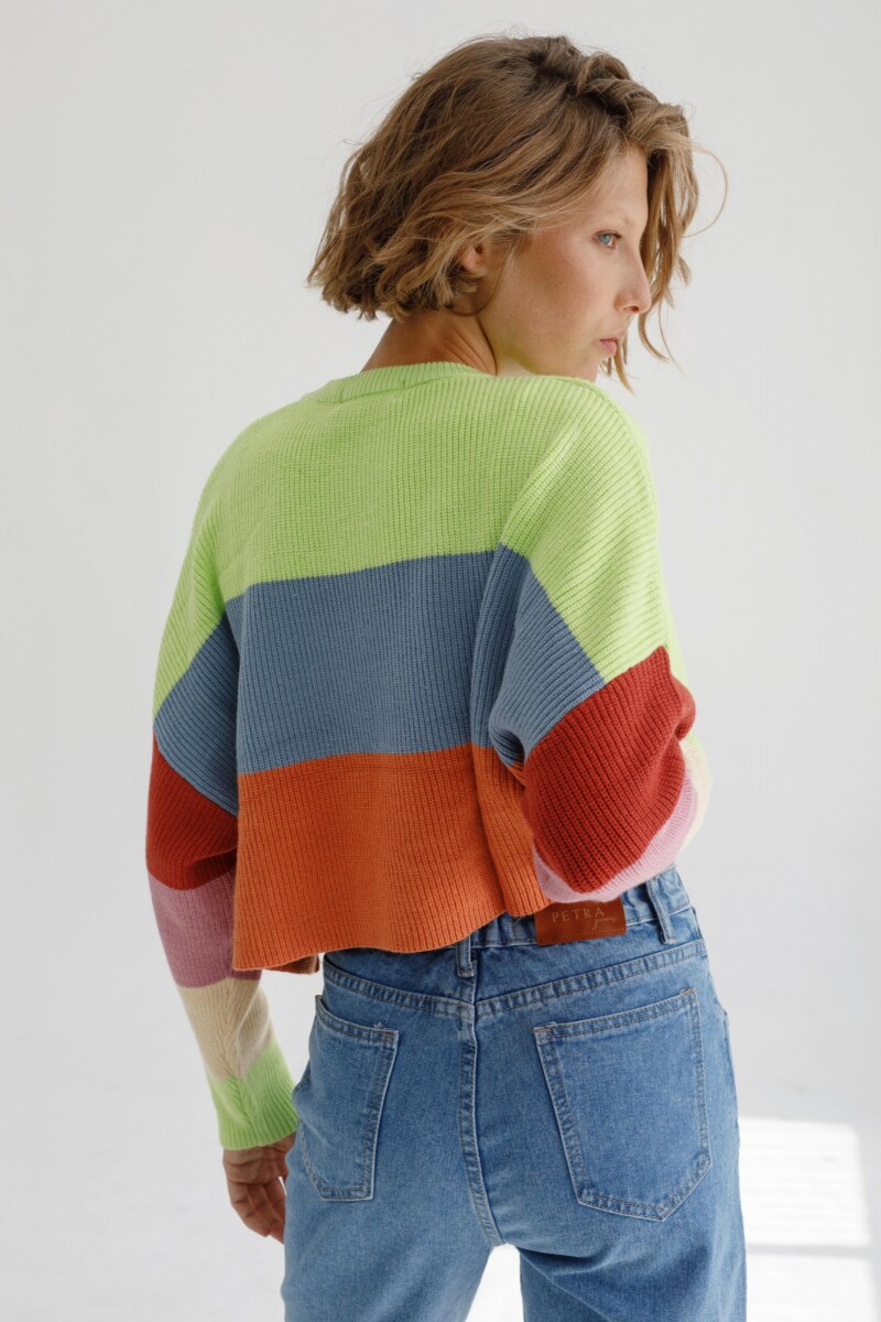 Sweater Point - Amarillo/Celeste 