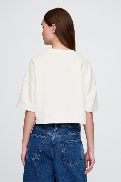 Buzo Deportivo Crop Manga Corta Logo Mujer New Off White
